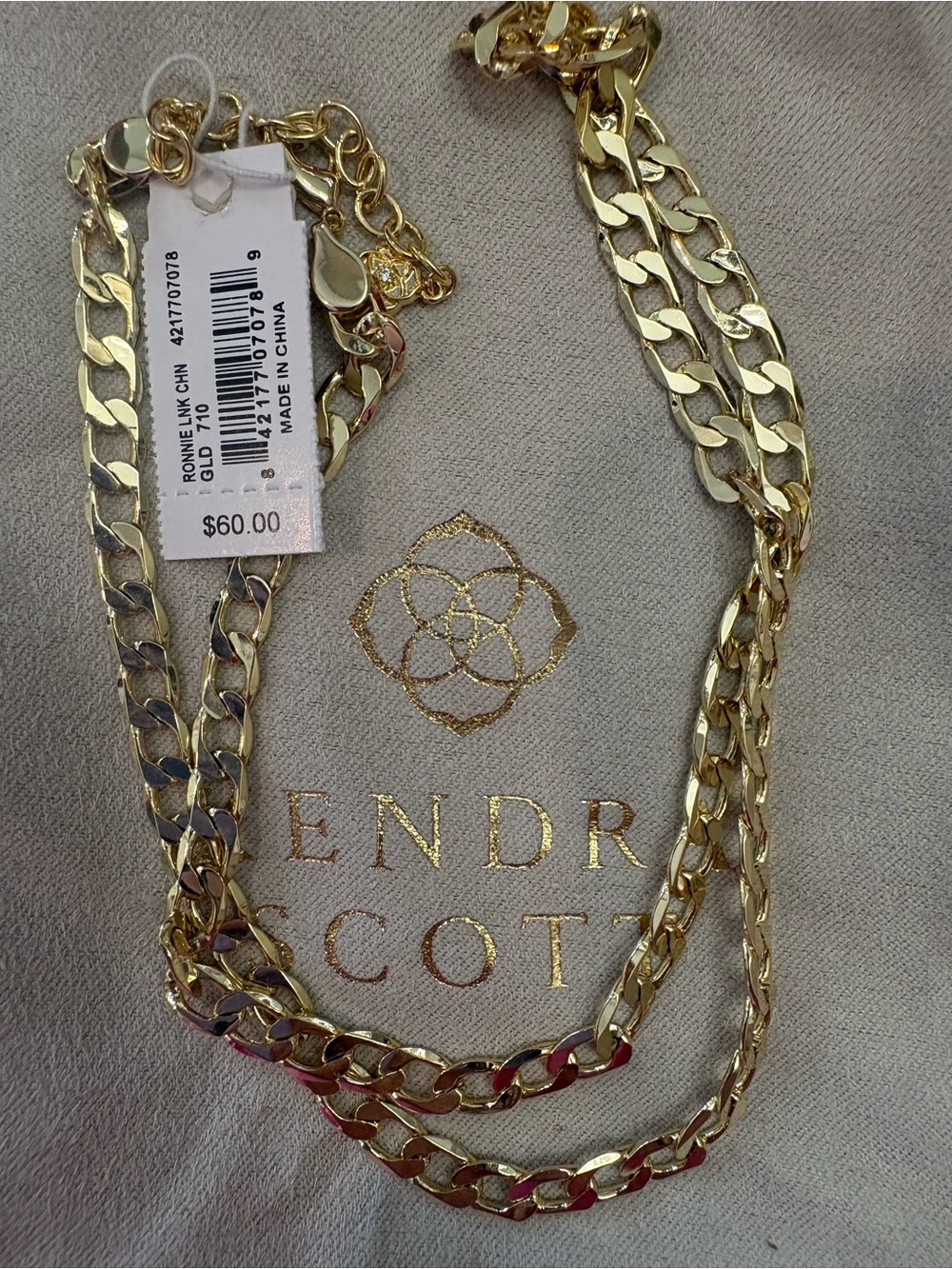 NWT Kendra Scott Ronnie Gold Chain Necklace